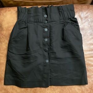 Zara TRF Collection Women's Button Front Skirt Paper bag Waist Sz XS Black